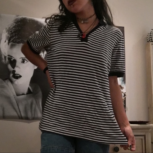 Striped vintage collared tee - Picture 3 of 3